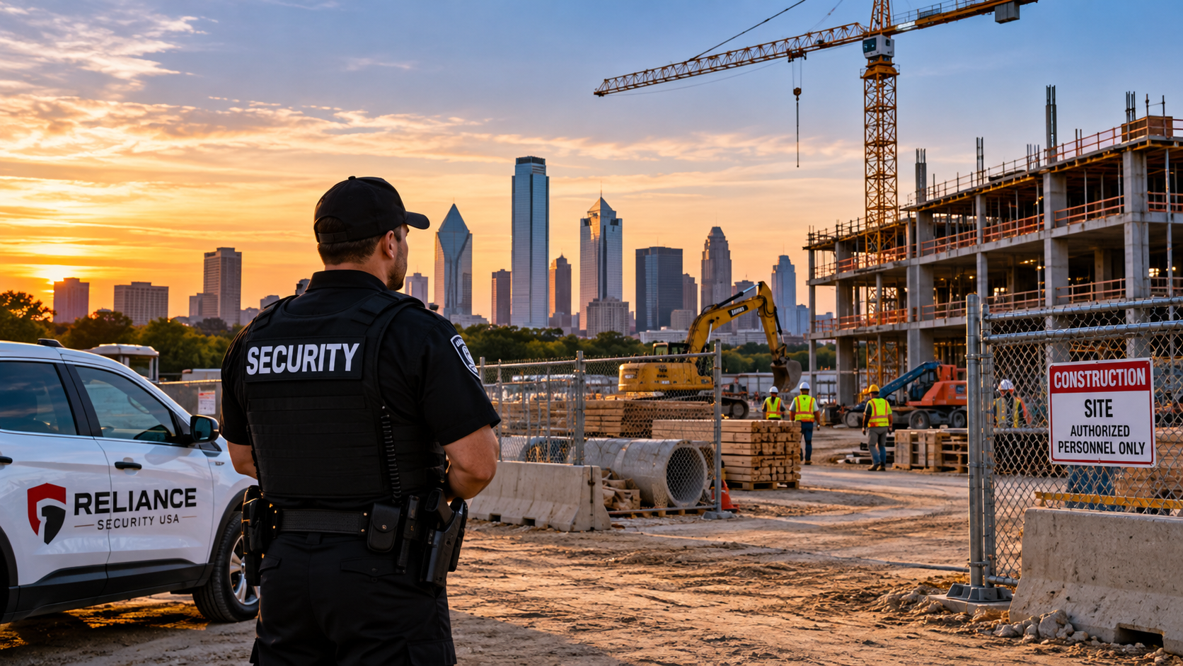 Construction site security measures for a Texas job site